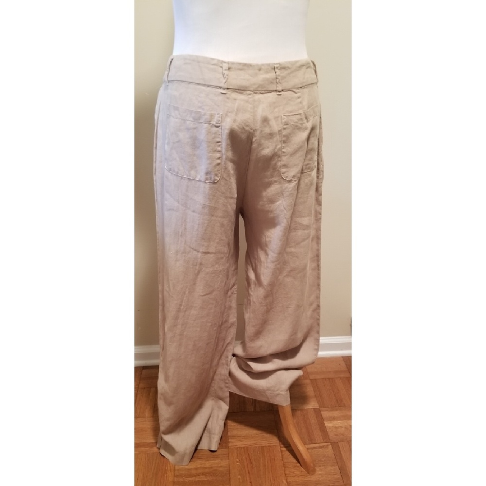 {Fresh Produce} Tan Linen Wide Leg Pants - Picture 3 of 4